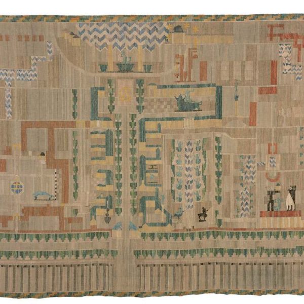woven tapestry with miscellaneous figures