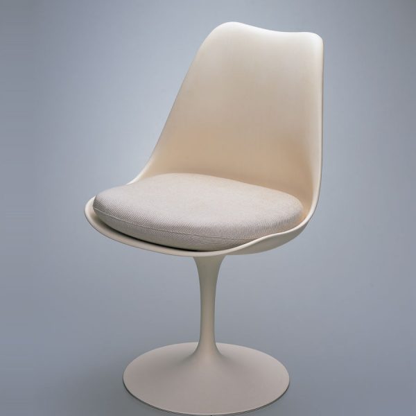 white chair with white cushion