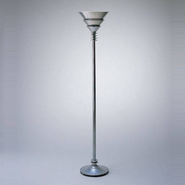 silver standing lamp