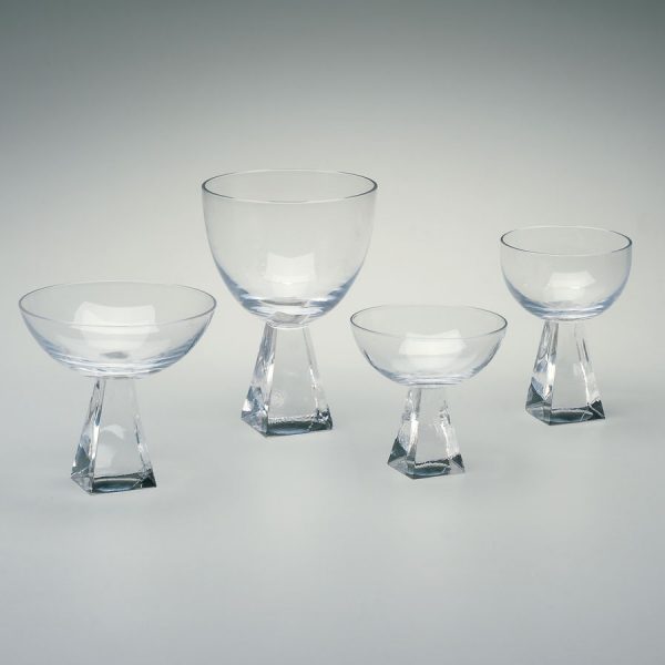 assorted glassware with square stems