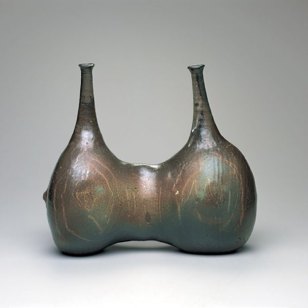 ceramic double spouted vase