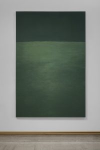 Suhyung Park, large green, multi-toned painting