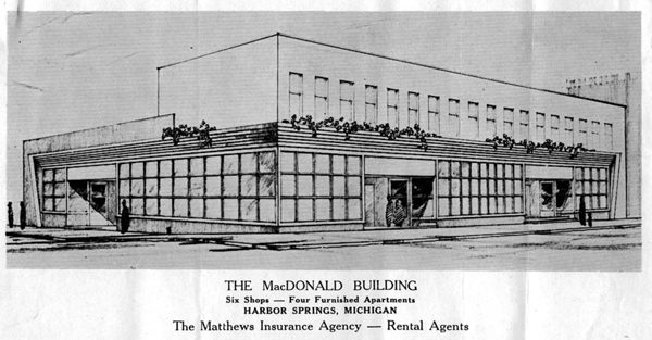 black and white blueprint sketch of The MacDonald Building