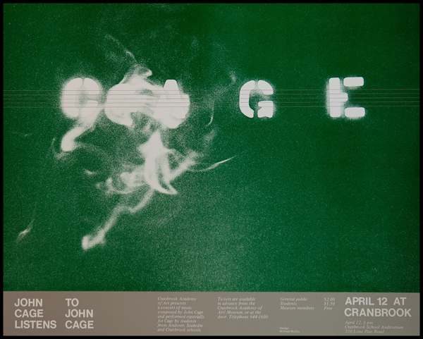 John Cage green and white print