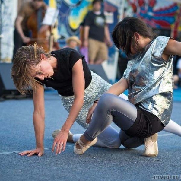 Lisa LaMarre, dancers posing on the floor