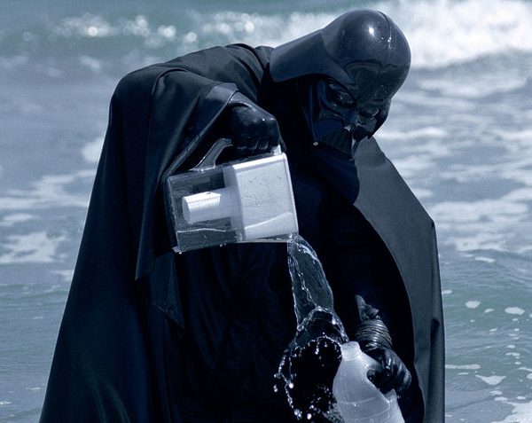 Darth Vader pouring Brita into ocean