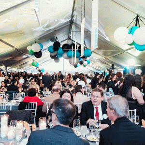 Guests dine at event