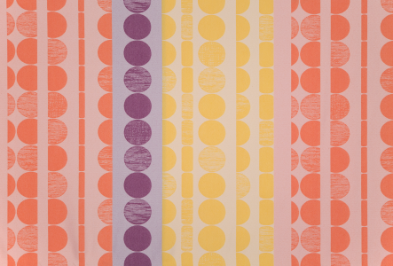 Fabric Print with patterns in orange, purple, and yellow