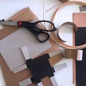Process example of building a chair design out of paper and cardboard