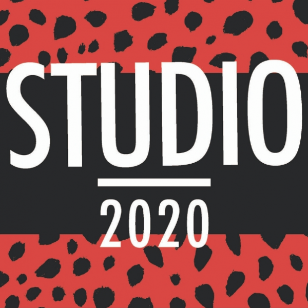 Studio 2020 on black and red background
